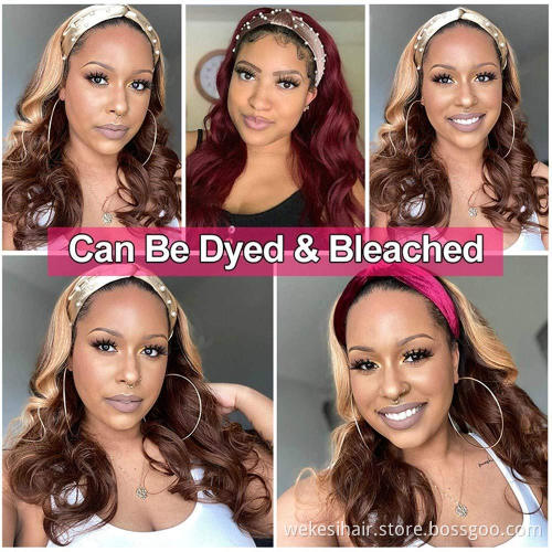Cheap Brazilian Highlight 4/27 Color Headband Wigs Short Bob Pixie Razor Cut Ombre Nonlace Peruvian Short Human Hair Bob Wig